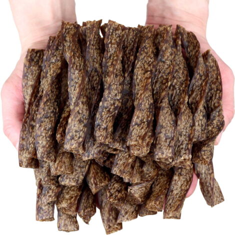 Snack para perros Twisted Strips con carne Woof&Miau 500 g
