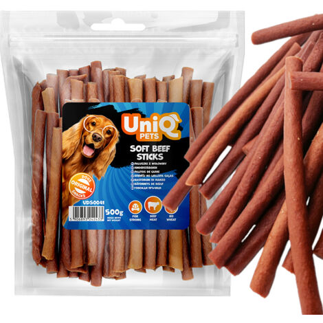 Snack per cani a bastoncino morbido al manzo UniQ Pets 500g