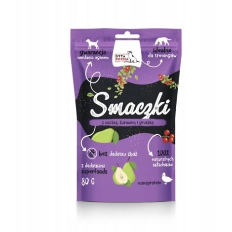 Snack per cani con anatra, mirtillo rosso e pera 80 g