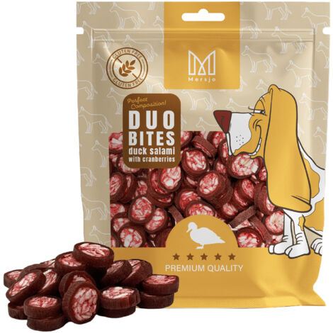 Snack per cani Duo Flavors - Salame d'anatra con mirtilli rossi 200 g