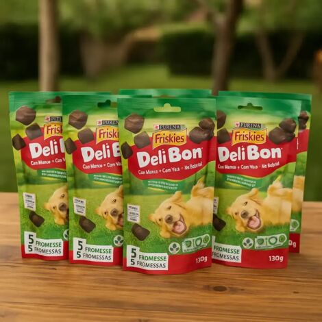 snack per cani purina friskies "deli-bon" con manzo 130 gr