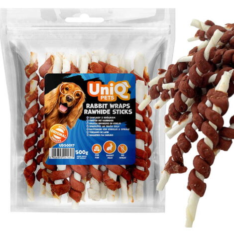 Snack per cani Sticks Swirls con Coniglio UniQ Pets 500g