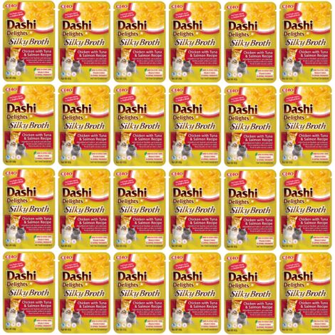 Snack per gatti INABA CAT DASHI DELIGHTS SILKY CHICKEN TUN&SAL 24x40g