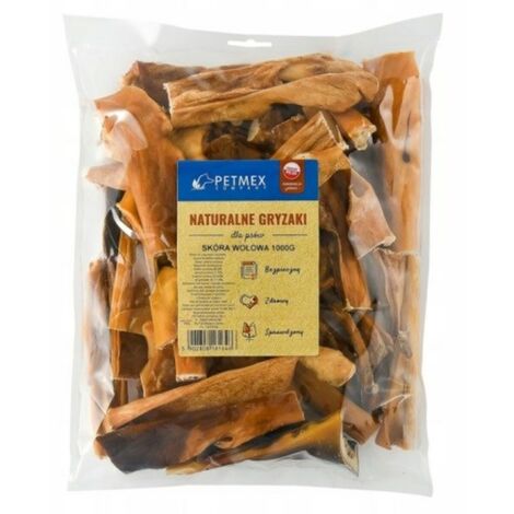 Snack prelibato e naturale per cani, cotenna di manzo essiccata Petmex, 15 cm, 1 kg