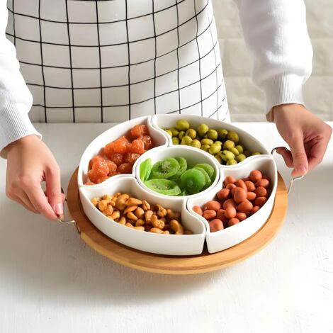 Snack Spinner Plateau De Service Tournant Divisé Avec
