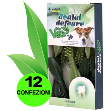 Snack Tooth Brush Dental Defence gusto The Verde e Menta 12 confezioni taglia S da 100 g cad.