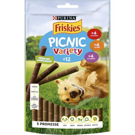 snack treats friskies "picnic" 12 pezzi 100 gr