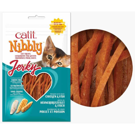 Snacks masticables para gatos Catit Nibbly Jerky