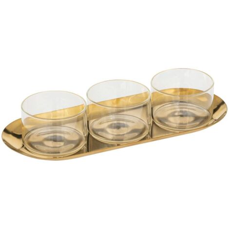 Snackschalen aus Glas auf einem Teller AUTOMNE