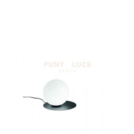 SNAIL  LUMETTO NERO CON SFERA OPALE BIANCA 1 LUCE ATTACCO G9 D.22CM