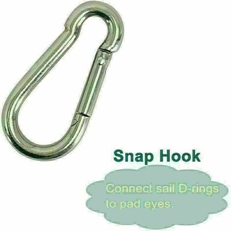 Snap Hook Spring Loaded M6 304 Stainless Steel Outdoor Shade Sail Canopy Fixings