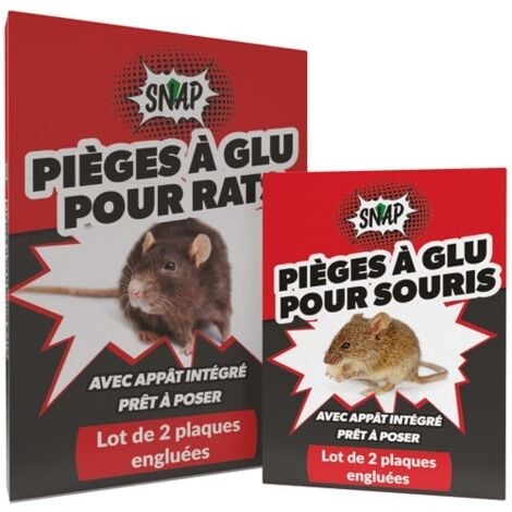 OUTIROR SNAP - Lot de 2 plaques glu souris Snap
