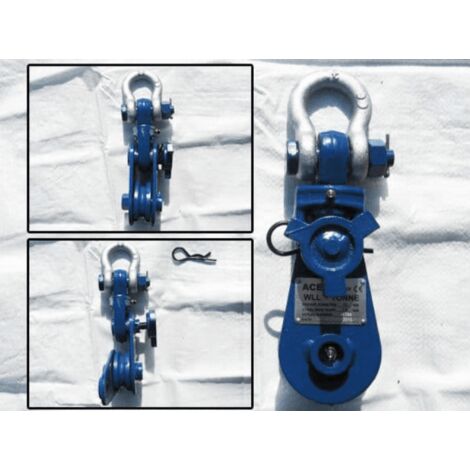 Snatch Block with Shackle 8T 6" (Swivel Heavy Duty Lifting 8 Ton 6 Inch Lightweight 16MM Wire)