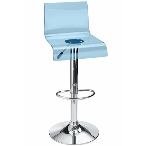 Snazzy Adjustable Acrylic Bar Stool Blue - Red