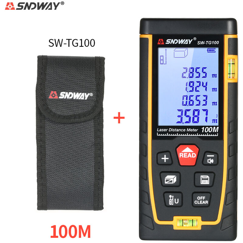 Sndway - Handheld Digital Laser Distance Meter Portable Mini Range Finder High-precision Rangefinder, 0.05-100m - 0.05-100m