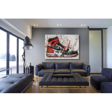 Sneakers Paint -  Quadro Canvas Contemporaneo su telaio in legno - Misura: 70X50 cm