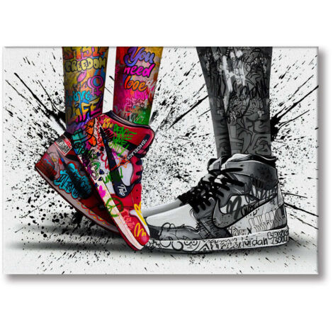 Sneakers -  Quadro Canvas Contemporaneo su telaio in legno - Misura: 140x100 cm