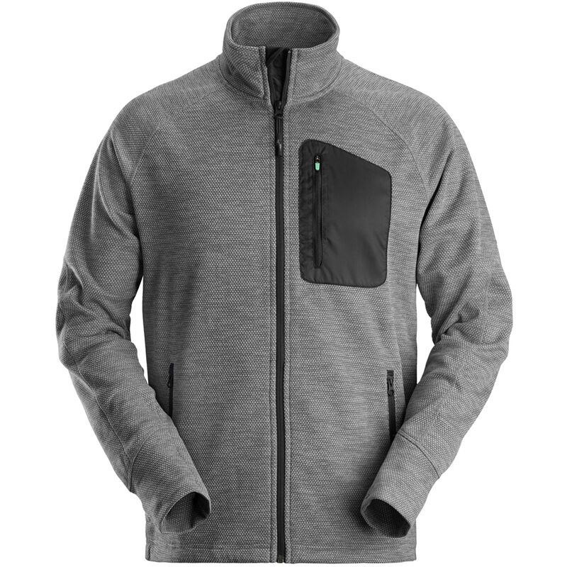 Image of 80421804007 Grey/Black FlexiWork Fleece Jacket Size xl - Snickers