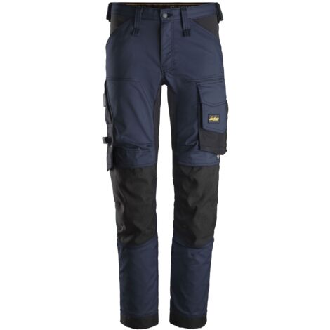 snickers workwear-63419504052-pantalones elásticos allroundwork azul marino-negro talla 52