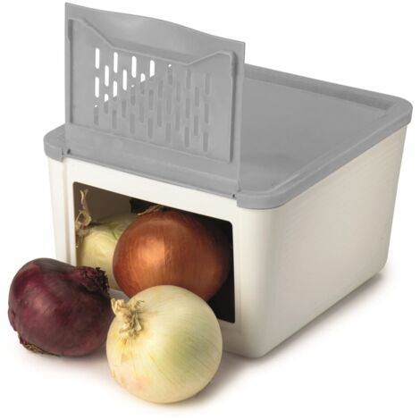 Snips Porta Cipolle 2 KG Contenitori Per Cibi Contenitore Porta Ortaggi Colore Bianco Grigio Made in Italy Bpa Free