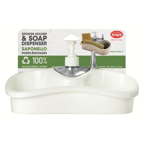 Snips Porta Spugne Saponello con Dosatore Bianco