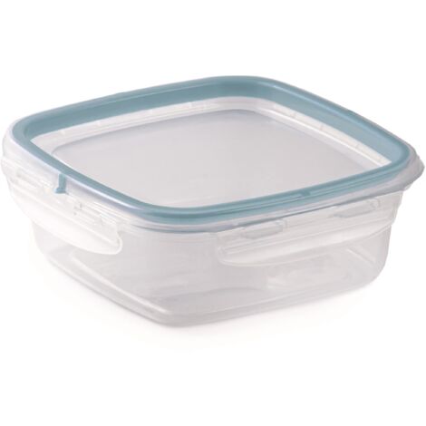 SNIPS Set Contenitori per Alimenti SnipSlock Trasparente e Blu 4 Pezzi con Chiusura Ermetica Ideali per Conservazione Freschezza