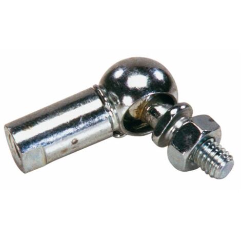 Snodo in acciaio destro filetto M6x1 con dado e anello