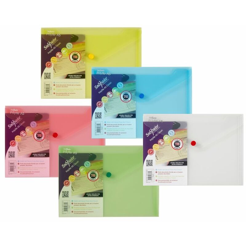 Snopake - Polyfile Wallet File Polypropylene A5 Classic Assorted Colours ( - Assorted
