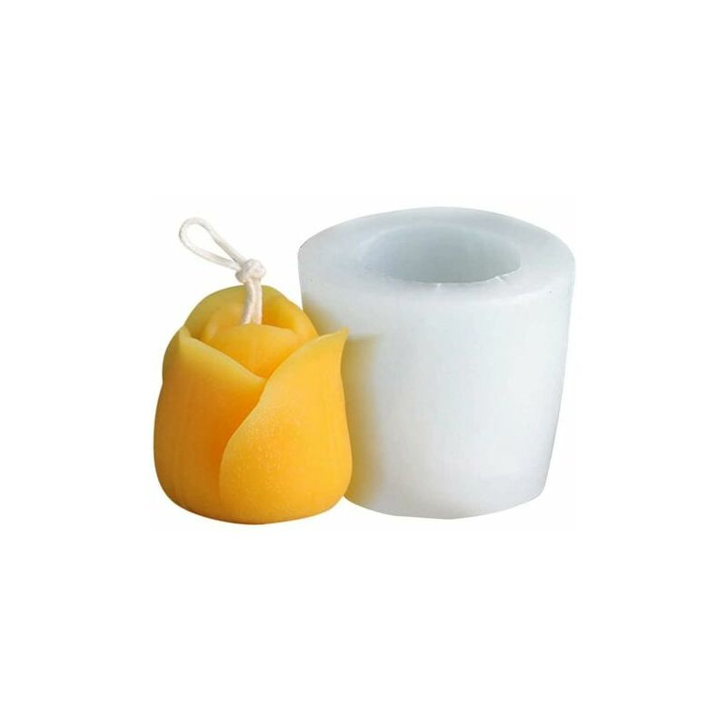Neige - Snow-3D Tulip Handmade Mold Reusable Candles Molds Diy Making Candle Soap Craft Mold Suitable For Soy Wax, Beeswax