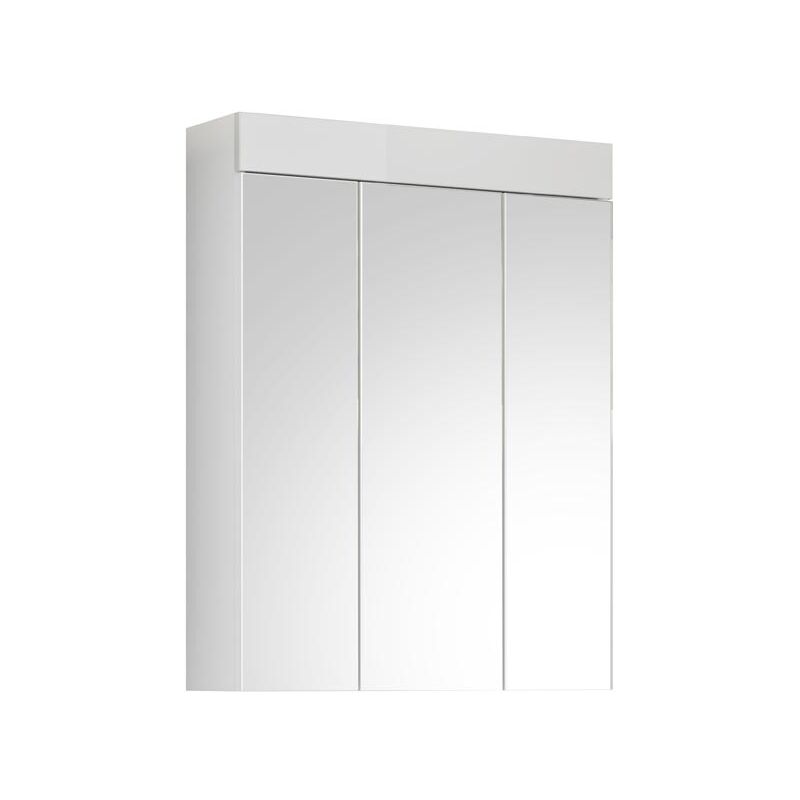 Snow armoir de salle de bain avec miroir 3 portes brillant blanc,blanc.