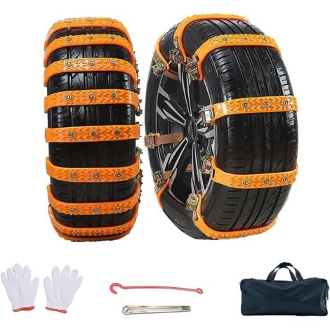 Snow chains, car snow chains for tires, 8 pieces universal winter tire chains 165-255mm, adjustable non-slip chains for cars, trucks, SUVs