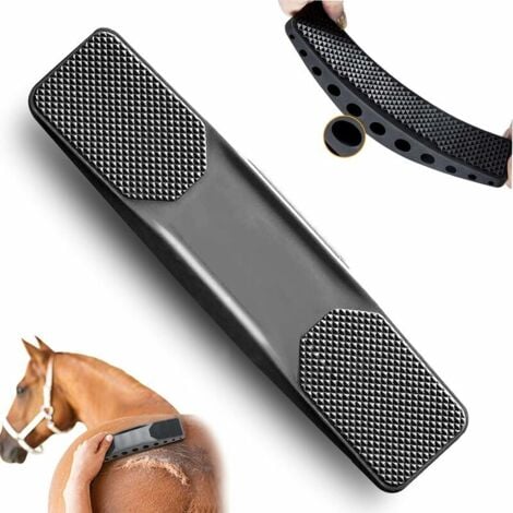 Snow-Grooming Brush for Horses 6-in-1 Horsehair Massage Brush Horse Grooming Massager, For Removing Dry and Loose Hair from Horses and Large Dogs