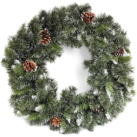 Snow King Fir Christmas Wreath with Pine Cones - 60cm - 200 Tips