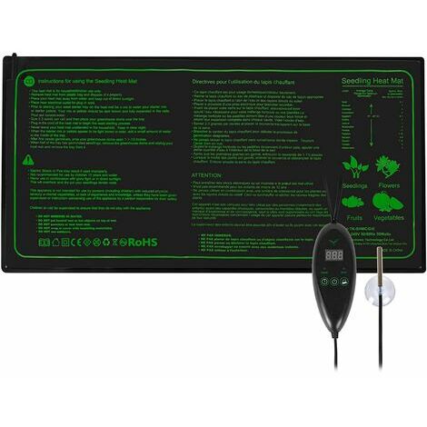 JUNJUN Snow-Plant-Heizmatte mit Thermostatregler, wasserdichte, einstellbare Gewächshausheizungen zur Beschleunigung der Samenkeimung und Reptilien, 50,8 x 50,8 cm