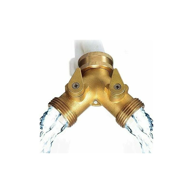 Snow Water Hose Splitter, 2 Way Faucet Splitter, 1.9cm Faucet, Brass Manifold and y Connector for Garden Irrigation