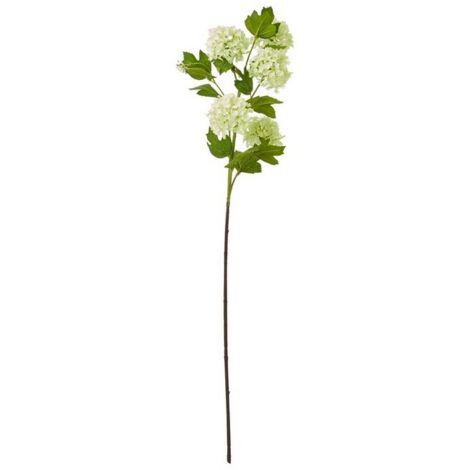 Snowball Viburnum Spray (Single Stem Flower) - Plastic - Height 77 cm - Green