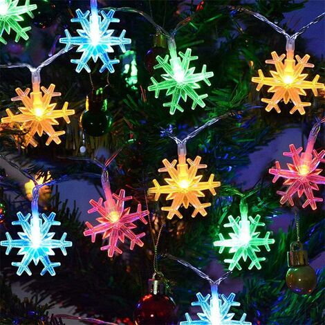 80 LED Christmas Snowflake String Lights Hanging Decorations - Winter  Wonderland Lighted Decor for Holiday Xmas Indoor Outdoor Party Supplies  (32.8ft ,Batteries Not Included) 