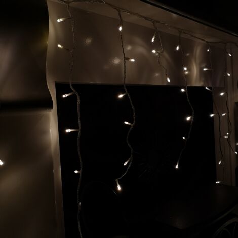 Snowing Icicles Outdoor Christmas Fairy Lights & Timer - W White - 240 Led's