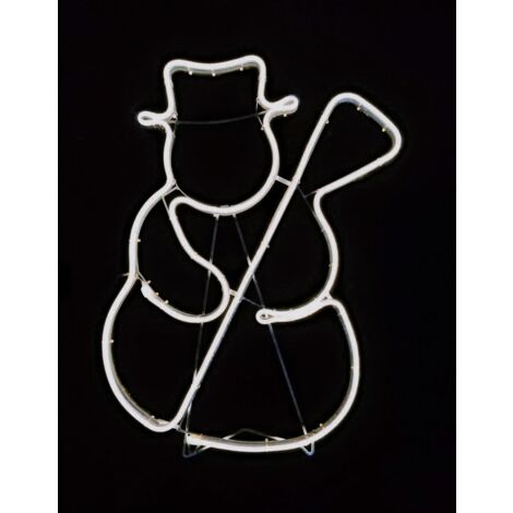Snowman Rope Light Silhouette-cool white 53 x 36cm