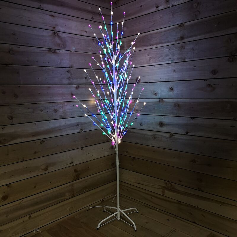 Snowtime 1.8m Rainbow Light Up Tree With Pink, WarmWhite, Blue & Green LEDs