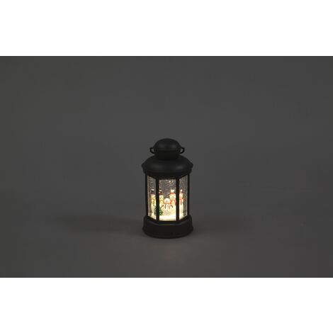Snowtime Battery Water Lantern with 3 Snowmen - 18cm High