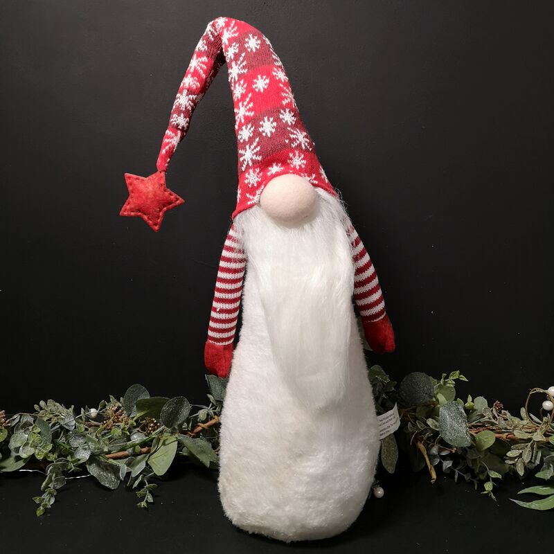 Snowtime Christmas 74cm Standing Gonk with Snowflake Hat - Red