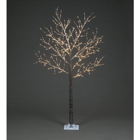 Snowtime Copper Wire Frosted Brown Twig Tree with 400 Warm White Lights - 1.5M