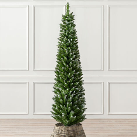 Snowy Pencil Christmas Tree (6ft)