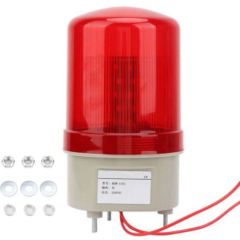SNQ – Lampe clignotante LED rouge 220VAC – Indice de protection IP65 – Fixation boulon triangulaire – Diamètre 97mm pour usage industriel - Lampe97mm