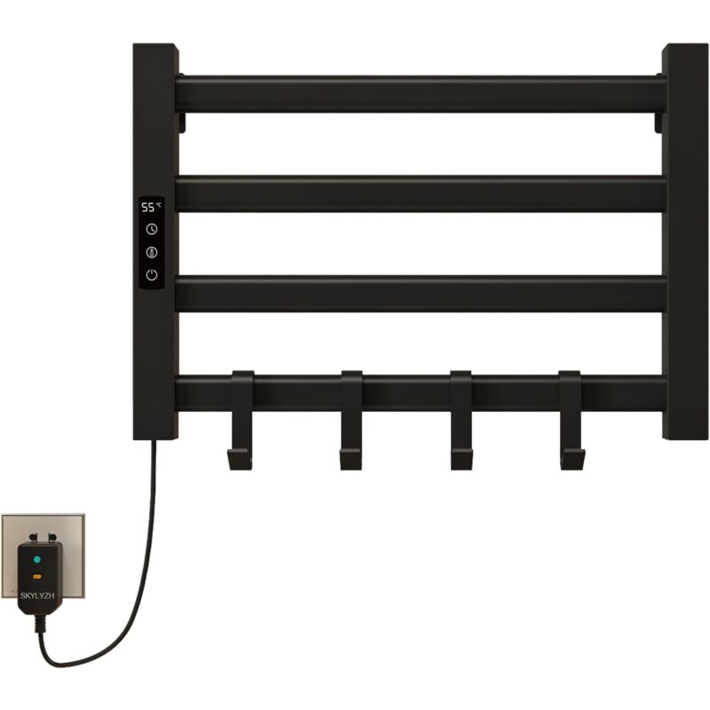 SNQ - Seche Serviette Electrique 550x450mm Porte Serviettes Chauffant Porte-serviettes électrique intelligent, Étanche IP24, Réglage de la