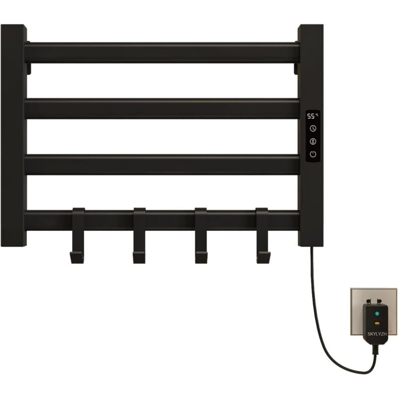SNQ - Seche Serviette Electrique 550x450mm Porte Serviettes Chauffant Porte-serviettes électrique intelligent, Étanche IP24, Réglage de la