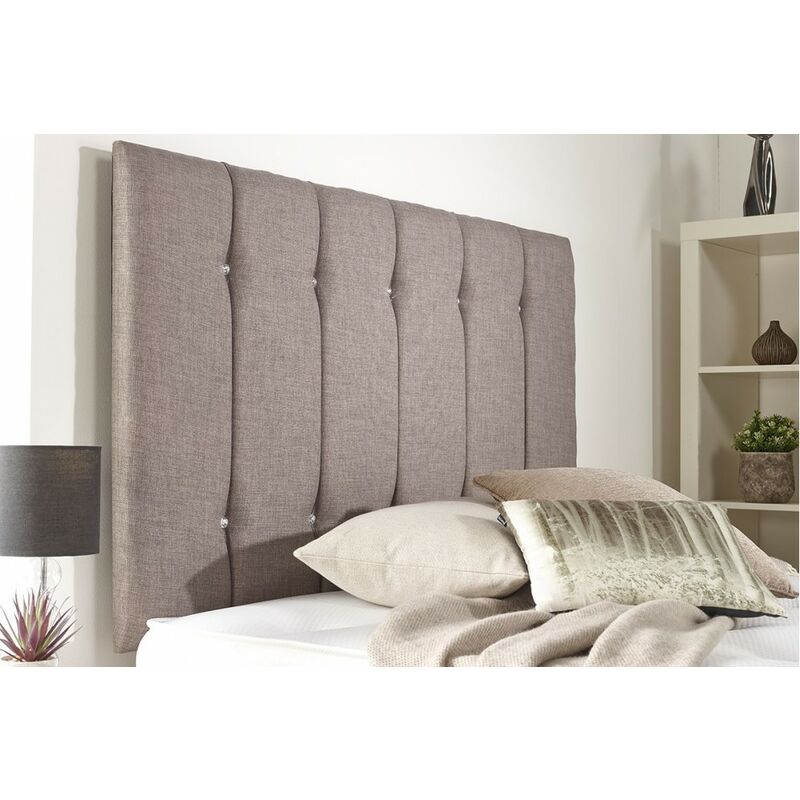 Snuggle Baige Linen Sprung Memory Foam Divan Bed With 2 Drawer One