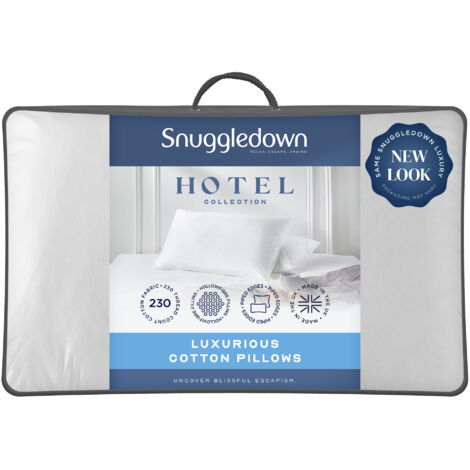 Snuggledown Hotel Cotton Pillow, Medium, 2 Pack