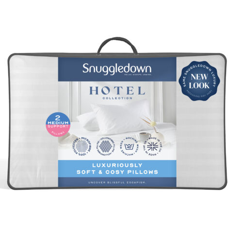 Snuggledown Hotel Luxuriously Soft & Cosy Pillow, Medium, 2 Pack